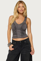 Whitt Studded Ruched Tank Top