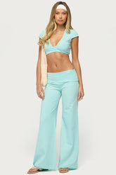 Wide Leg Foldover Pants