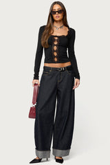 Zeya Lacey Keyhole Top