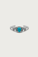 Vintage Stone & Flower Cuff Bracelet
