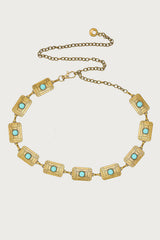 Vintage Stone Pendant Chain Belt