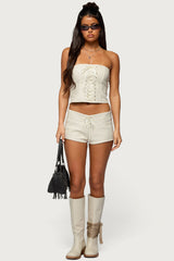 Wilde Lace Up Faux Leather Corset