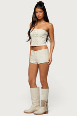 Wilde Lace Up Faux Leather Corset
