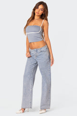 Yang Contrast Strap Tank Top