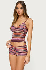 Zigzag Stripe Crochet Tank Top