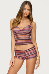 Zigzag Stripe Crochet Tank Top