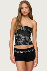 Zelda Bead & Sequin Strapless Top