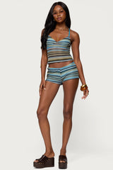 Zigzag Stripe Crochet Tank Top