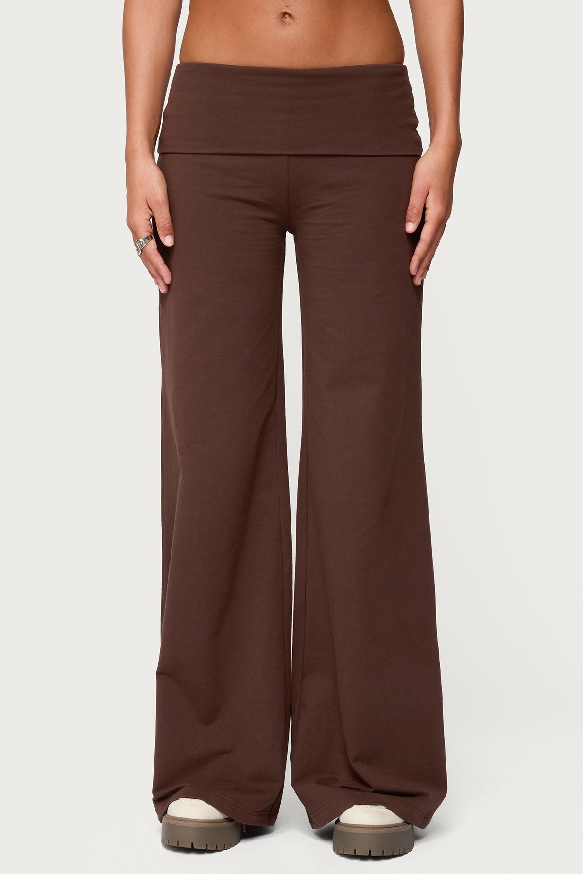 Wide Leg Foldover Pants