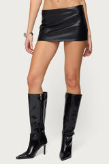 Viki Faux Leather Mini Skort