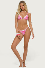 Zadia Lacey Floral Triangle Bikini Top
