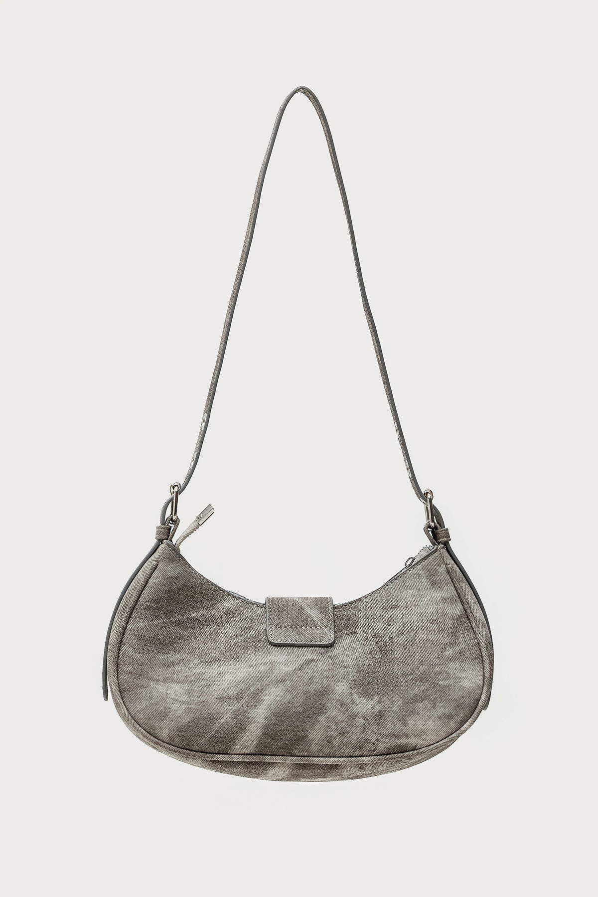 Washed Faux Leather Buckle Bag