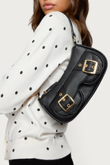 Zinnia Faux Leather Buckle Bag