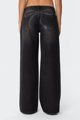 Vyxen Vintage Washed Low Rise Baggy Jeans