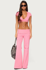 Wide Leg Foldover Pants