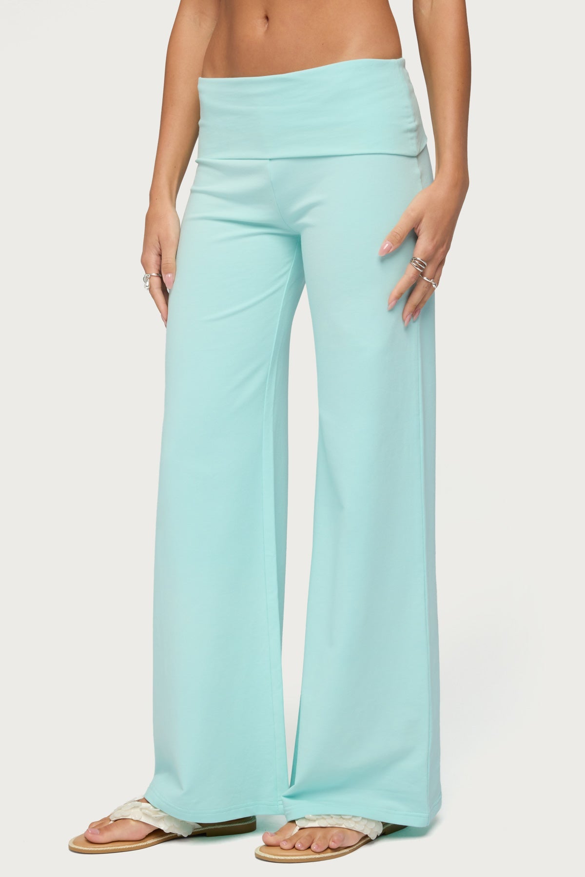 Wide Leg Foldover Pants
