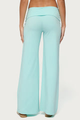 Wide Leg Foldover Pants