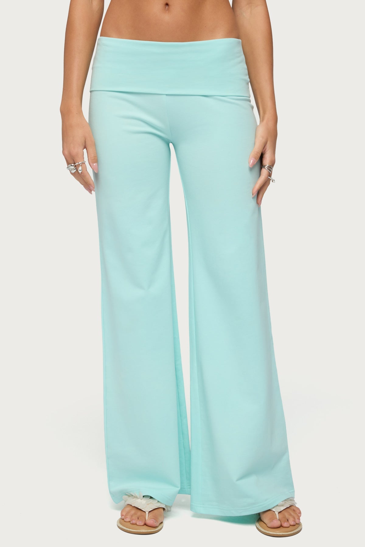 Wide Leg Foldover Pants