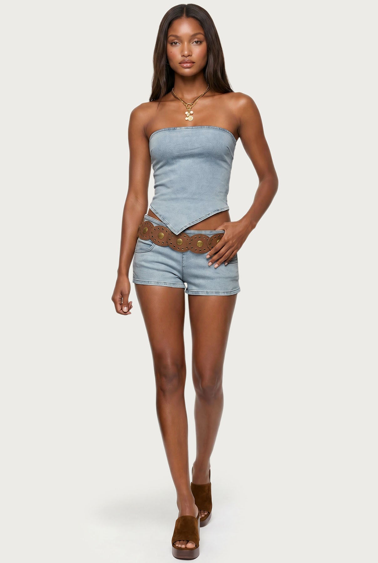 Zaida Stretchy Denim Micro Shorts