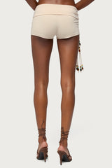 Thia Ruched Bead Foldover Shorts
