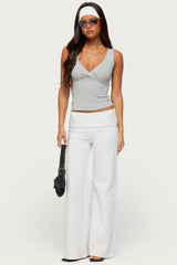 Wide Leg Foldover Pants