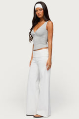 Wide Leg Foldover Pants
