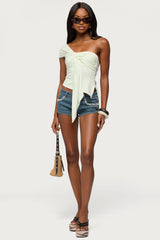 Zoie Draped Tie One Shoulder Top
