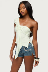 Zoie Draped Tie One Shoulder Top