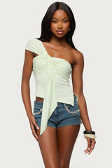 Zoie Draped Tie One Shoulder Top