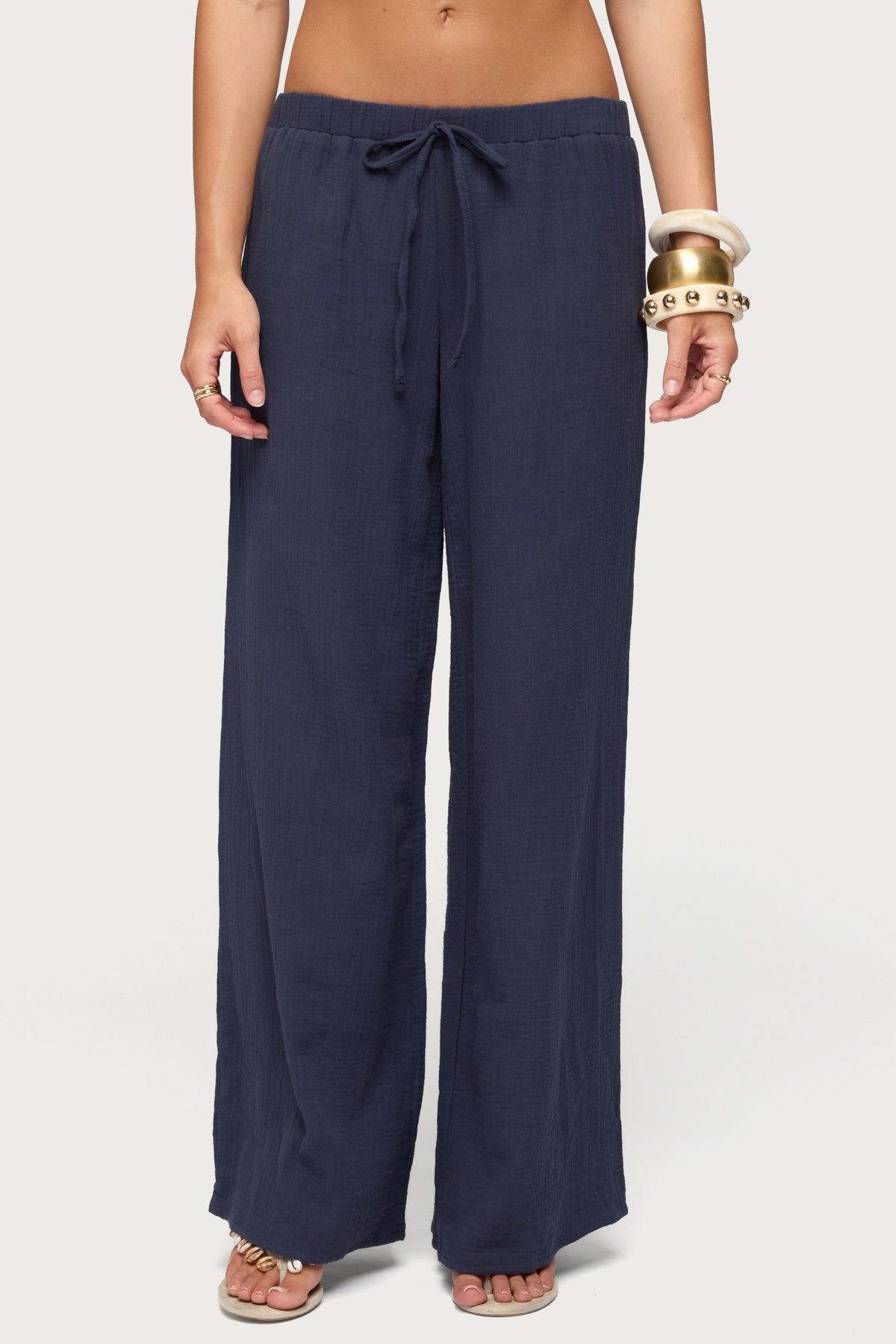 Viktoria Wide Leg Gauze Pants