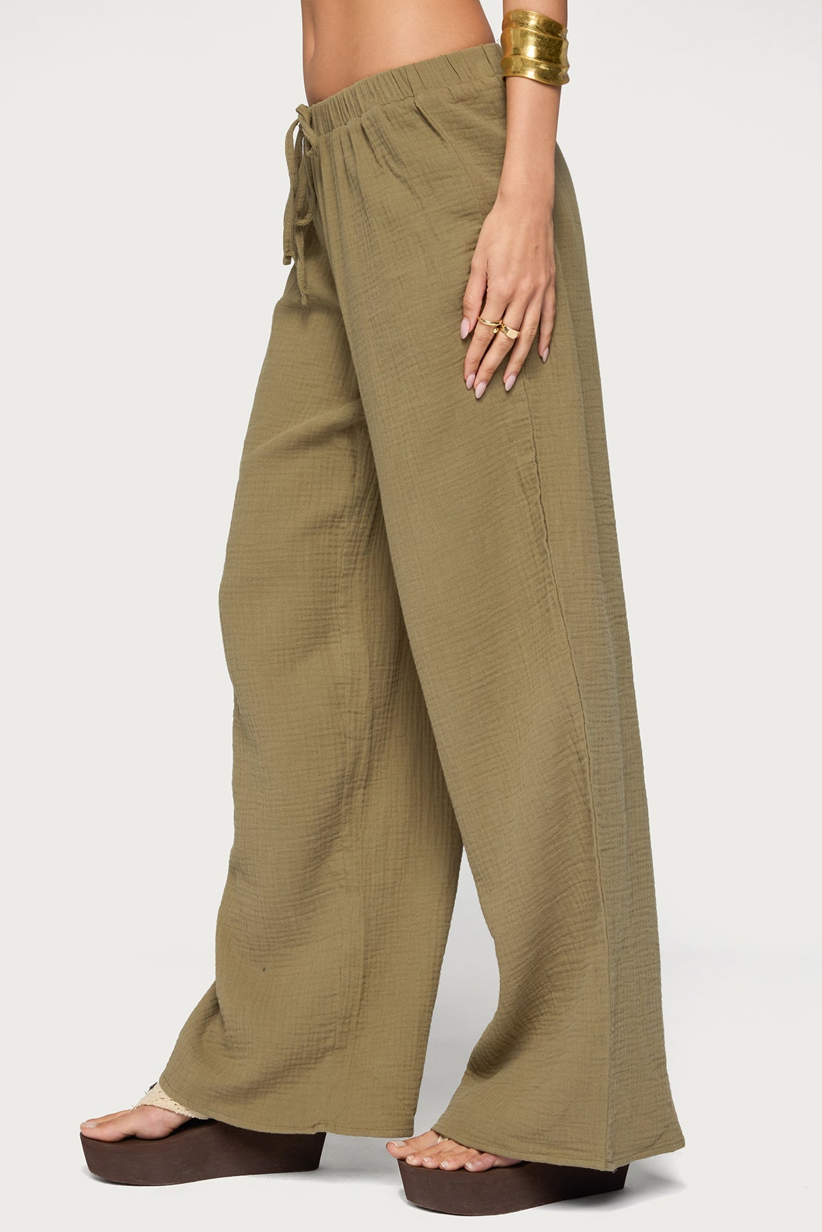 Viktoria Wide Leg Gauze Pants