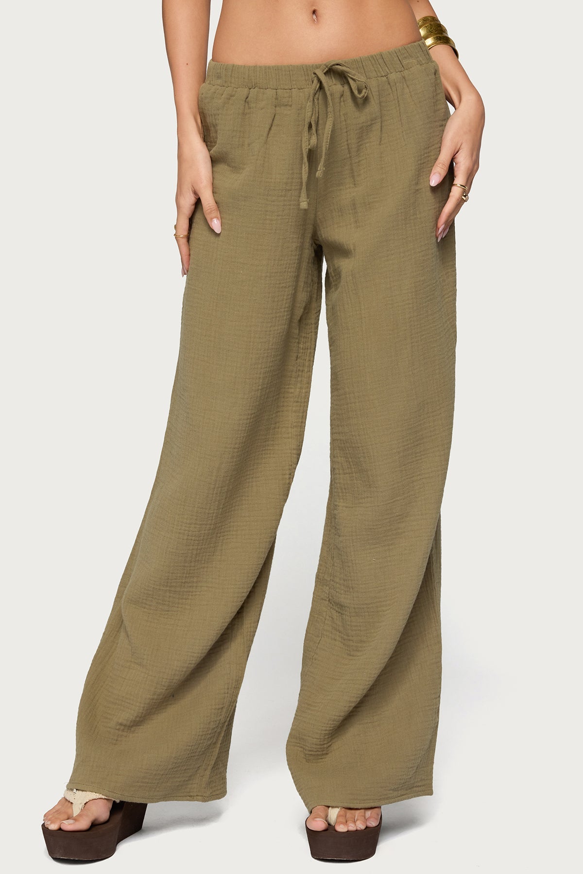 Viktoria Wide Leg Gauze Pants