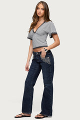 Tyler Studded Low Rise Bootcut Jeans