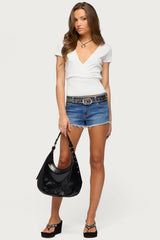 Vaila V Neck Wrap Knit Top