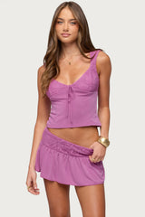 Vessa Lacey Tie Front Top
