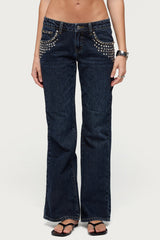 Tyler Studded Low Rise Bootcut Jeans