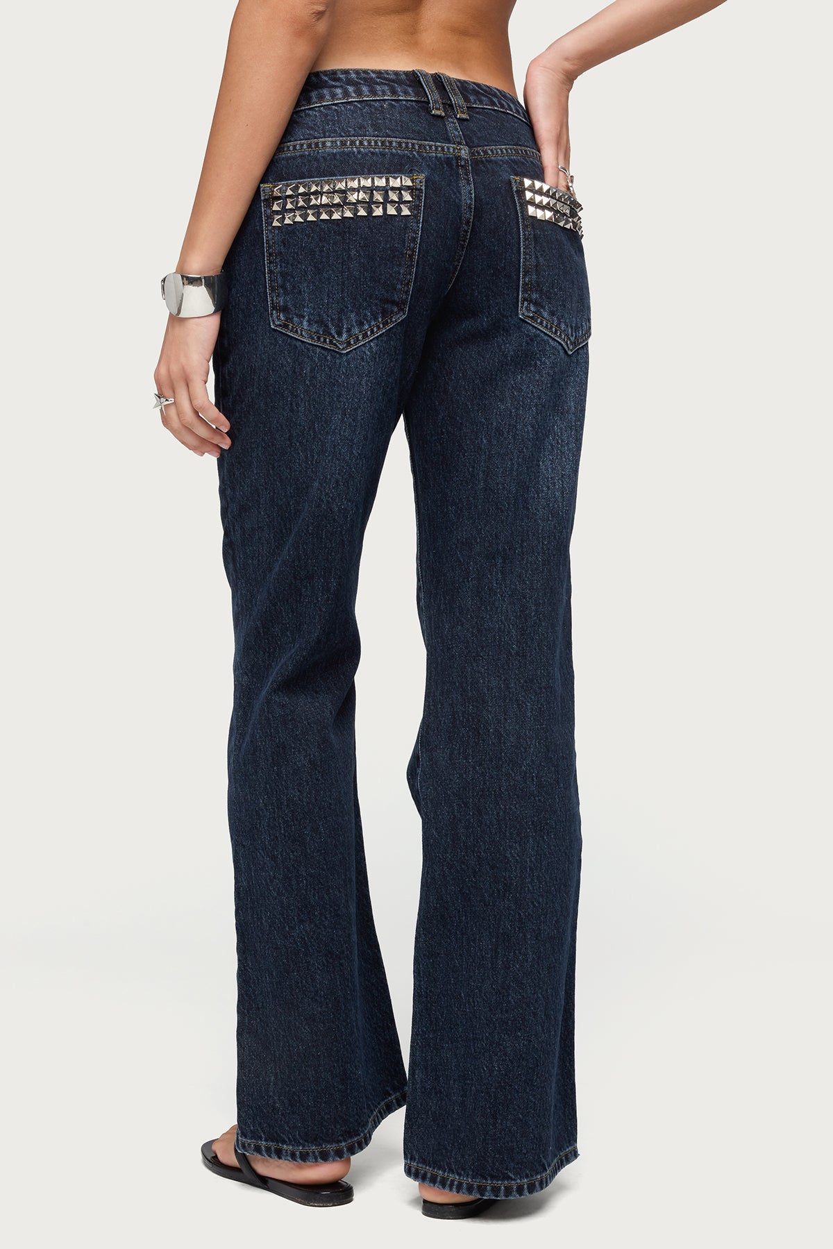 Tyler Studded Low Rise Bootcut Jeans