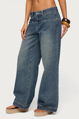 Wyn Studded Low Rise Baggy Jeans