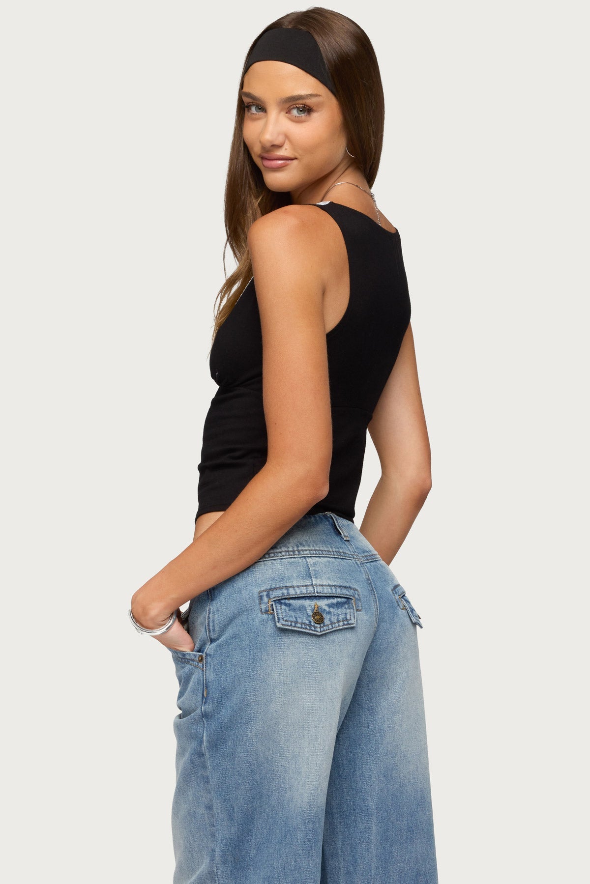 Winney Contrast Lacey Tank Top