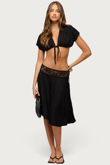 Winonah Crochet Waist Midi Skirt