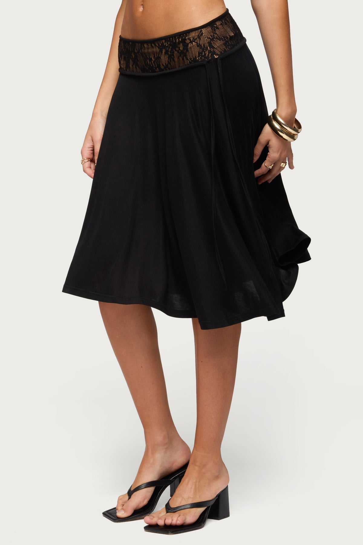 Winonah Crochet Waist Midi Skirt