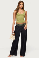 Vinney Strappy Bead V Neck Top