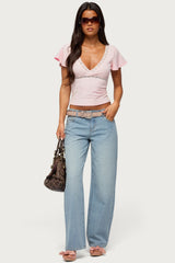 Yvetta Lacey Flutter Sleeve Top