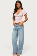 Yvetta Lacey Flutter Sleeve Top