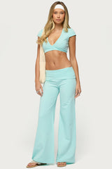 Wide Leg Foldover Pants