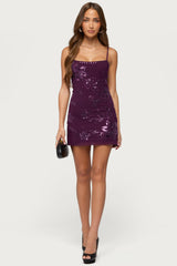 Zammy Bead & Sequin Mini Dress