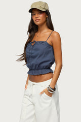 Tohar Keyhole Tie Front Top