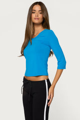Toralei Three-Quarter Sleeve V Neck Top