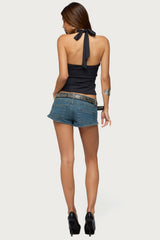 Zohar Beaded Panel Halter Top