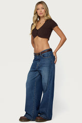 Zila Cropped Cable Knit Top